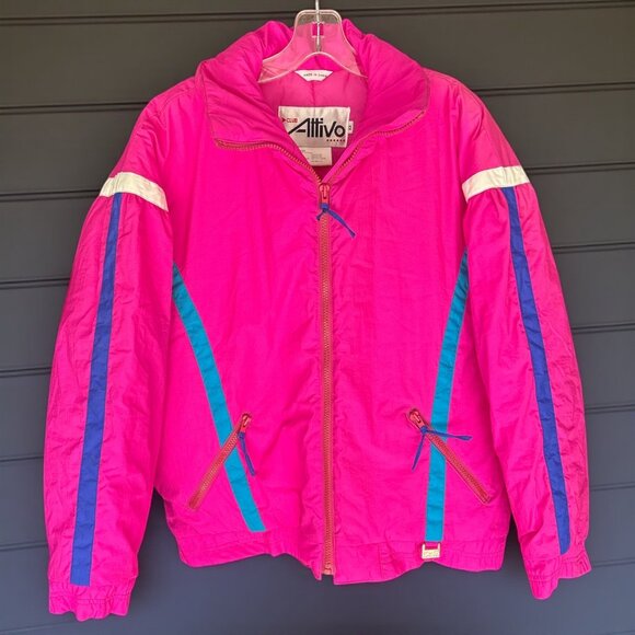 NWT Vintage 90s Allivo Pink Ski Jacket Size 12 - Picture 1 of 4